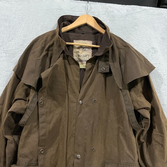 Sydney Oilskin Coat Mens 2XLCanvas Wax‎ Duster Equestrian Western Australian VTG - Picture 8 of 15